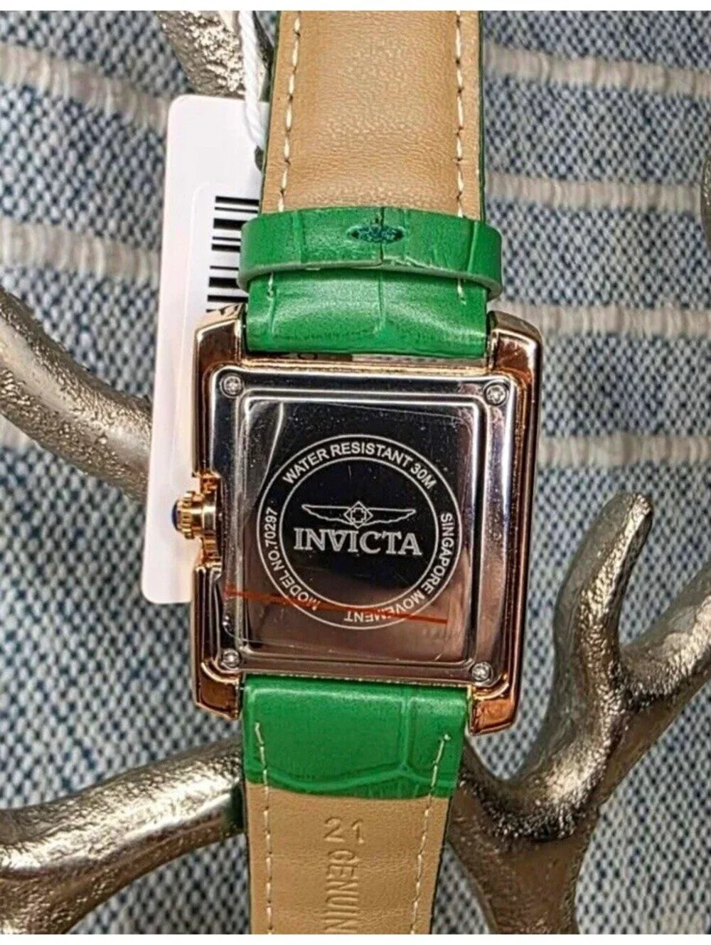 Invicta Celestial Women's Watch 30mm Green Band 70297 Rose Gold-Leather NEW